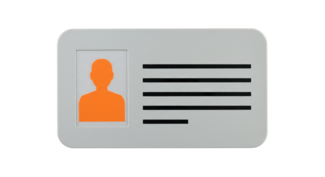 Isolated ID Card with Orange Profile