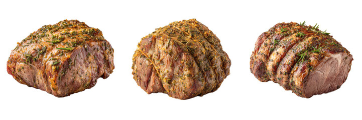 Delicious Roasted Meats with Herbs and Spices for Culinary Enjoyment Isolated on a Transparent Background