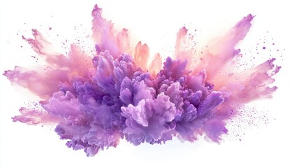 Abstract explosion of vibrant pastel purple and peach colored ink