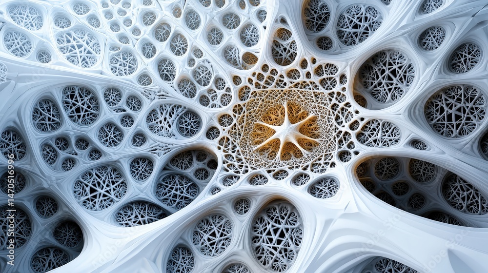 Aufkleber expanding fractal pattern digital illustration abstract art contemporary design 3d environment high-