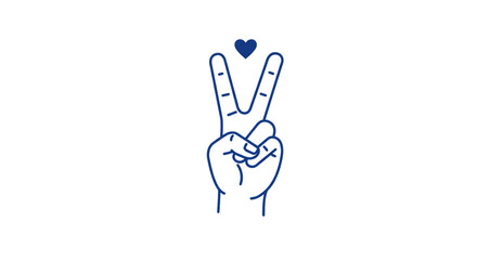 Fototapeta premium Blue Peace Sign: Abstract Hand Gesture Image