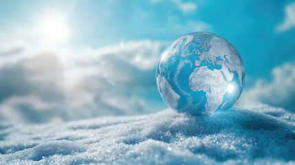 Crystal globe on cloudscape