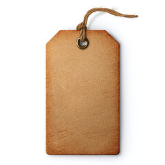 A blank, aged paper tag with a twine string and metal eyelet