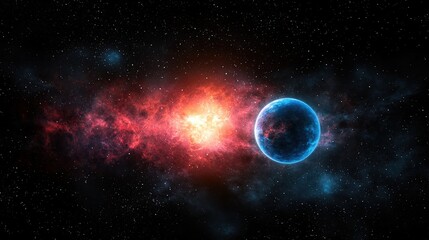 Obraz premium Exoplanet formation insights cosmic space digital art stellar environment celestial viewpoint cosmic concepts