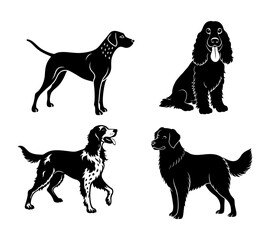 dog silhouettes vector
