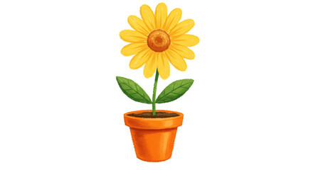 Obraz premium Beautiful Yellow Flower in Pot: Stunning Image