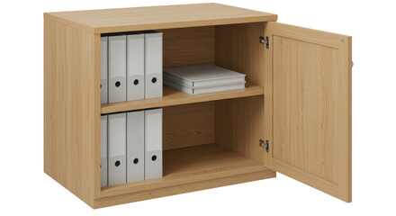 Isolated Wooden Cabinet with Files