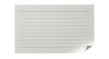 Isolated Lined Paper Sheet