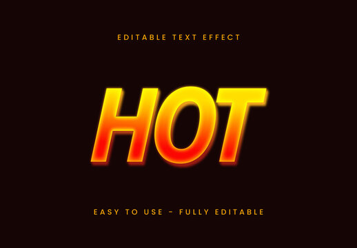 Yellow And Red Font Gradient Hot Glow Text Effect
