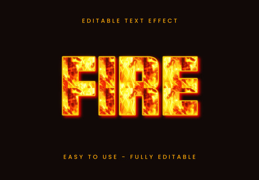 Yellow Font Flame Fire Heat Explosion Text Effect