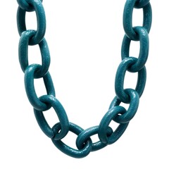 Obraz premium Showcase a Matte Teal Resin Link Necklace Molded into an Elegant Chain for Unique Fashion Accessory