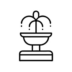 Obraz premium Minimalist fountain icon with flowing water 