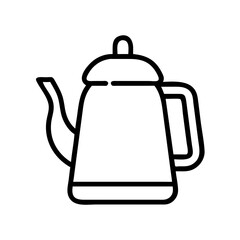 Obraz premium Vintage kettle outline design on white background 