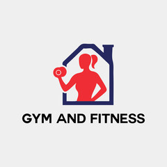 fitness gym logo design vector