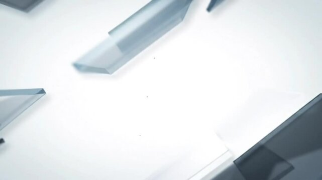 Minimal White Rectangles Motion Background. Minimal white background with slow-moving transparent rectangles and soft shadows in a diagonal pattern, seamless loop, perfect for corporate video intros