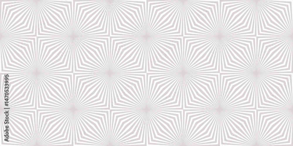 Wall mural subtle gray and white abstract geometric seamless pattern. optical illusion effect. vector texture w