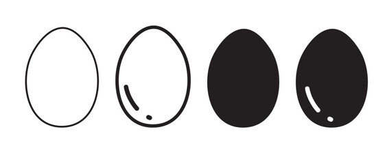 Set of black and white outline ester eggs. Set of decorated ester eggs vector. Spring ester multi color egg elements .Ester eggs icon set in black.  Eggshell and egg icon set. Vector Formats. Egg.