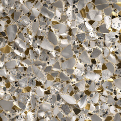 Terrazzo Stone Texture: A captivating close-up showcases a polished terrazzo surface, its unique composition of speckled stones and textures creating a harmonious blend of color and pattern.