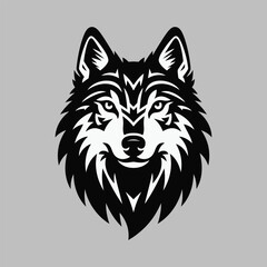 Wolf mascot logo silhouette black vector illustration 