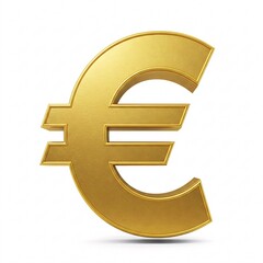 A golden euro symbol, isolated on a white background.