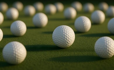 plenty of golf balls on golf court