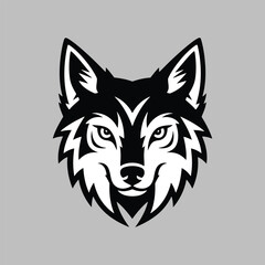 Wolf mascot logo silhouette black vector illustration