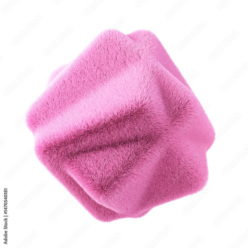 Canvas Prints pink fluffy shape. 3d design element isolated on white background.