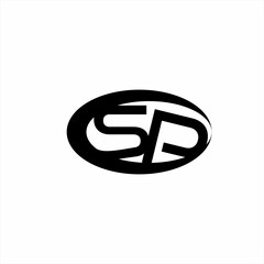 Abstract SP initial letter logo design.