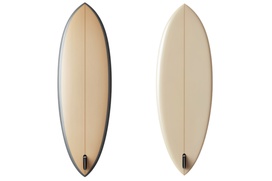 Vertical Surfboard Isolated on White Transparent Background