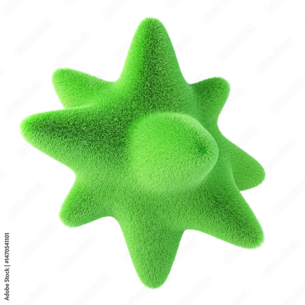 Canvas Prints green abstract fluffy shape. 3d design element isolated on white background.