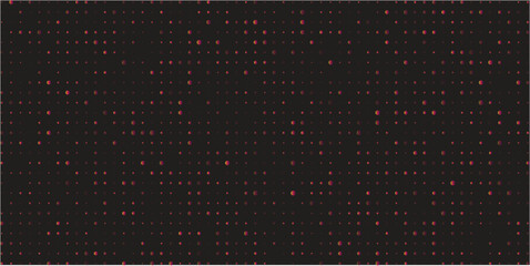 Abstract dark background with scattered reddish orange dots representing digital data or network connectivity creating a modern design aesthetic