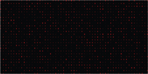 Abstract red dots pattern on black background representing digital network technology or modern artistic design