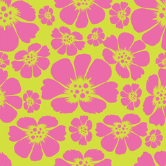 Seamless floral pattern, liberty ditsy print with small cute bouquets. Romantic botanical design with tiny hand drawn flowers, leaves on blue background. Trendy rustic print. Vector illustration.