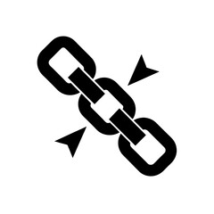 broken chain icon on white background  .svg