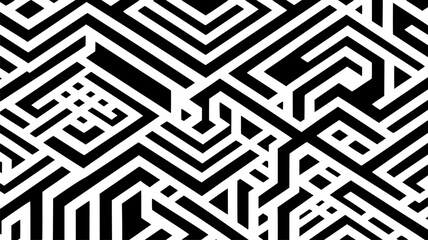 Intricate Black and White Geometric Pattern