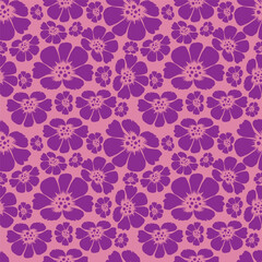 Seamless floral pattern, liberty ditsy print with small cute bouquets. Romantic botanical design with tiny hand drawn flowers, leaves on blue background. Trendy rustic print. Vector illustration.