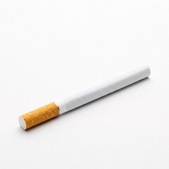 A single cigarette with a filter, isolated on a white background