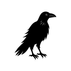 gothic raven silhouette on white background  .svg