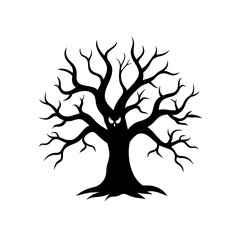 Fototapeta premium haunted tree vector on white background 