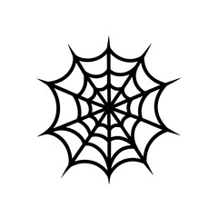 spider web with thorn vines silhouette on white 