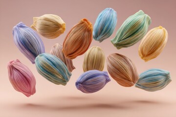 Fototapeta premium Abstract Floral Elements Pastel Colors.