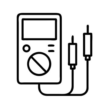 black multimeter with probes clip art preview