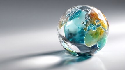 Transparent globe, Earth's map inside