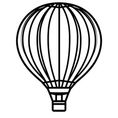 Hot air balloon icon designed with minimalist single line art showcasing a simple yet elegant 2d representation