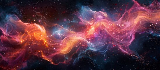 Fototapeta premium Colorful swirling nebulae of space