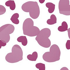 seamless pattern with pink hearts