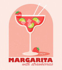 Poster for summer cocktail Margarita