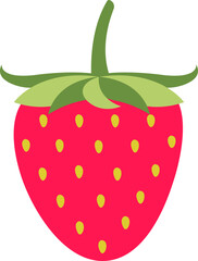 Strawberry Icon, Illustration Ripe Strawberry