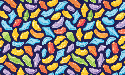 Whimsical Abstract Shapes Colorful  Seamless Pop Art Style Design