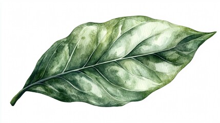 Exotic Tropical Green Leaf Watercolor Art for Nature Lovers